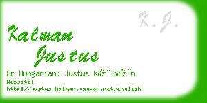 kalman justus business card